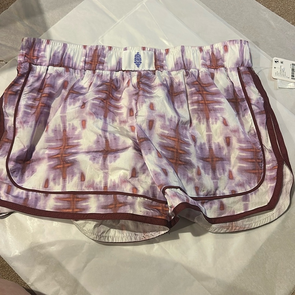 FP Movement by Free People Purple and Brown Tie-Dye Athletic Shorts NWT